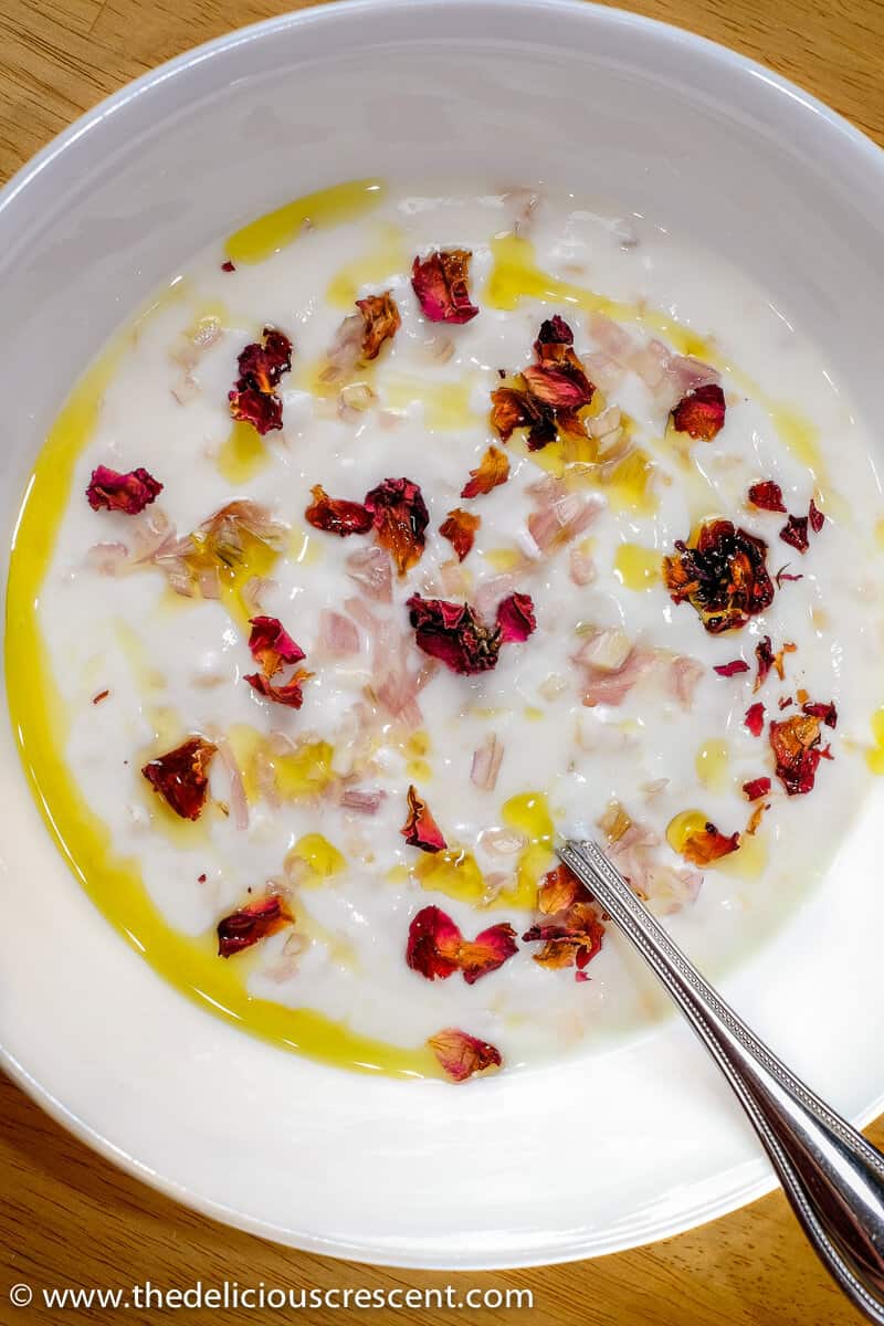 Yogurt Dip with Shallots (Mast O Musir) | The Delicious Crescent