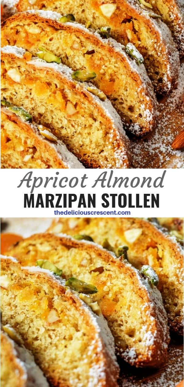 Apricot Almond Marzipan Stollen - The Delicious Crescent