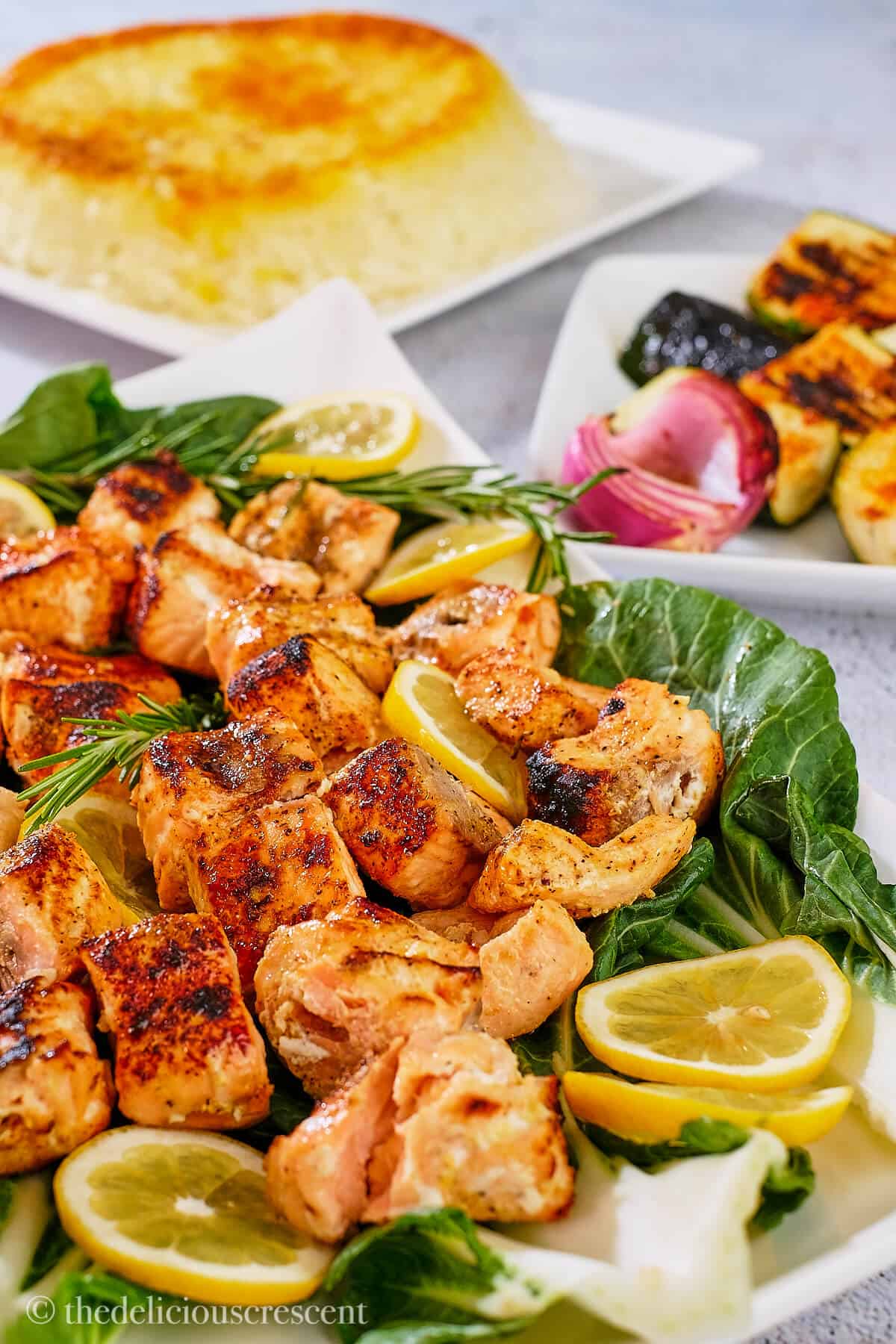 Grilled Salmon Kabobs (Persian Style) - The Delicious Crescent