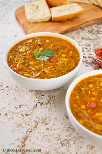 Harira Recipe (Chickpea & Lentil Soup) - The Delicious Crescent