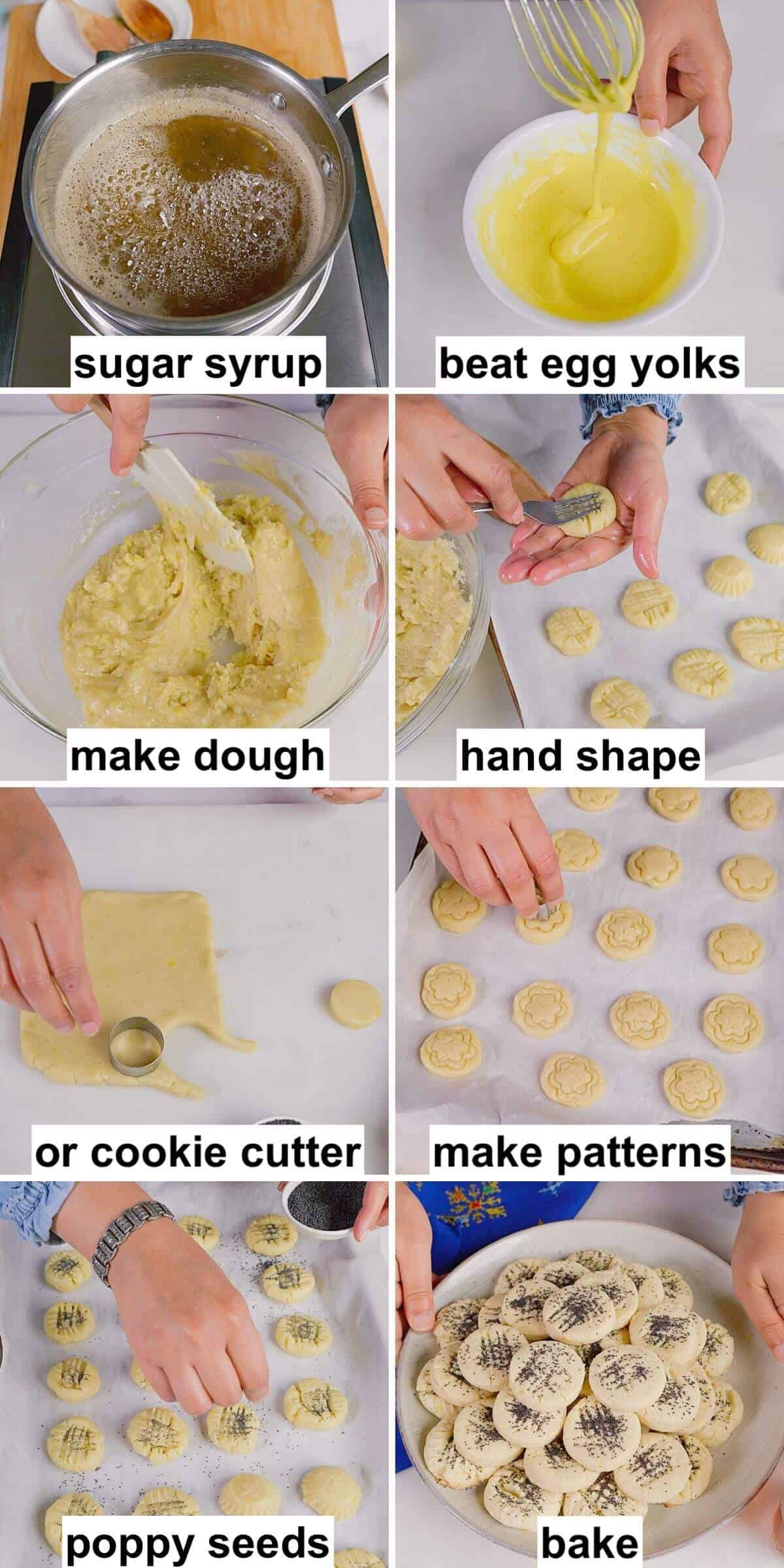 Step by step process of making the cookies.